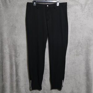 Avalon Golf Performance Jogger Pants Mens 36L Black Stretch Zip Cuffs Polyester